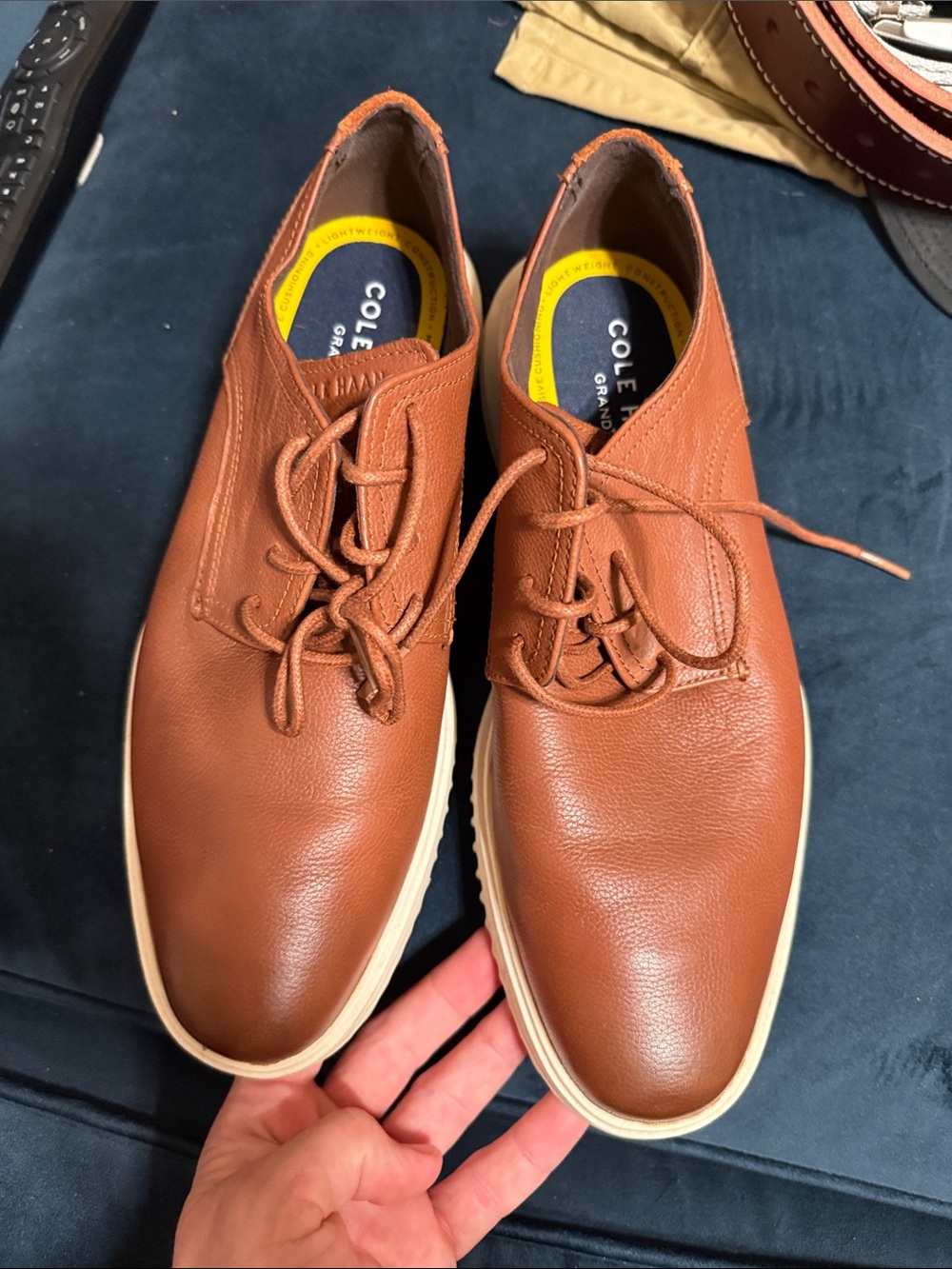 Cole Haan Tan Leather Chukka Boots with Cream Sole